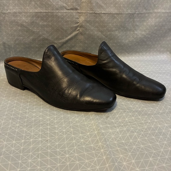 Aquatalia Studded Black Leather Mules 11
